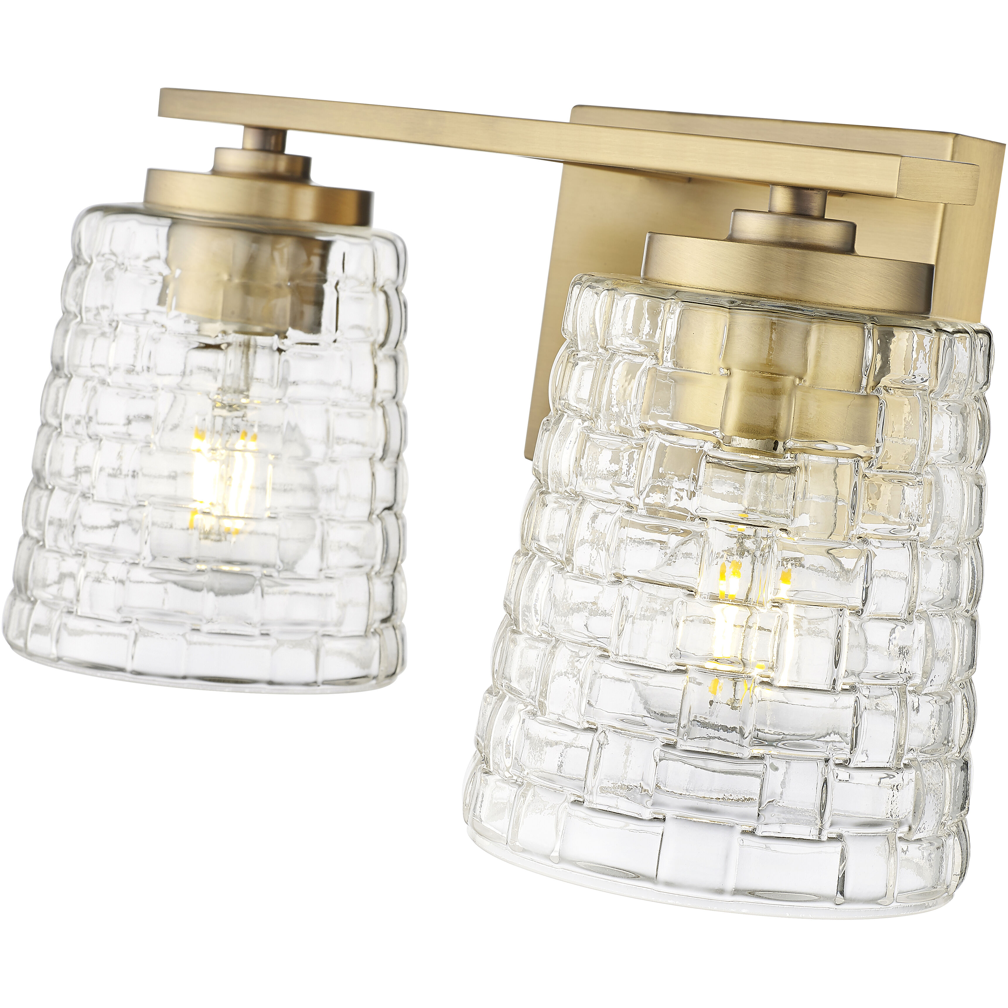 Saben 2 Light 15 inch Vintage Brass Bathroom Vanity Light Wall Light